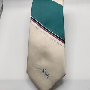 Dada Teal and Cream Men's Tie with Stripes
